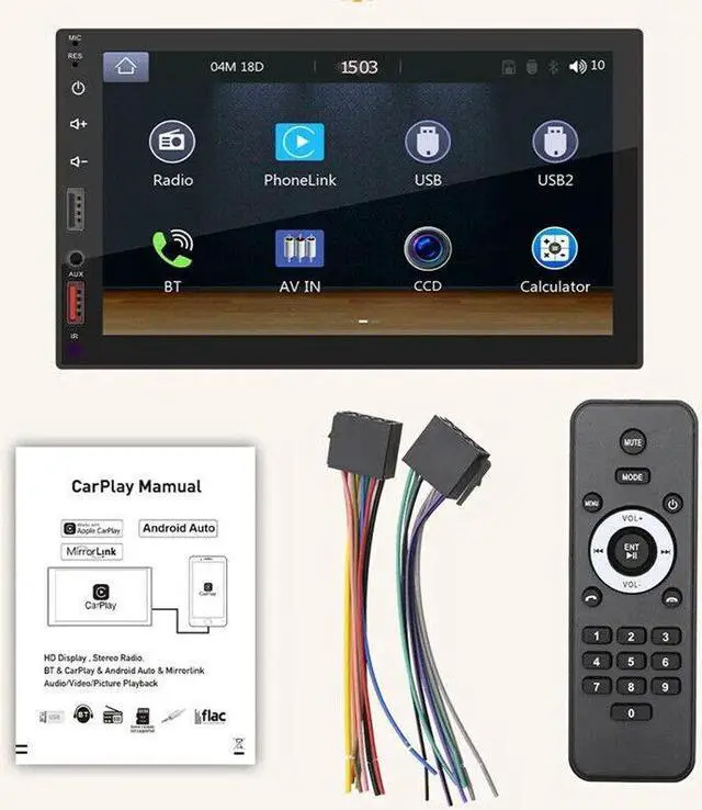 Alt view image 2 of 7 - Car Radio Autoradio Multimedia Player Stereo MP5 Camera For Carplay Android Auto