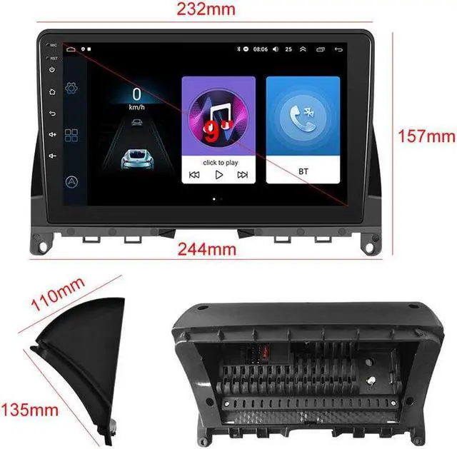Alt view image 4 of 7 - Android HedaUnit WiFi Radio Stereo GPS Navi For 07-10 Benz C Class 3 W204 S204