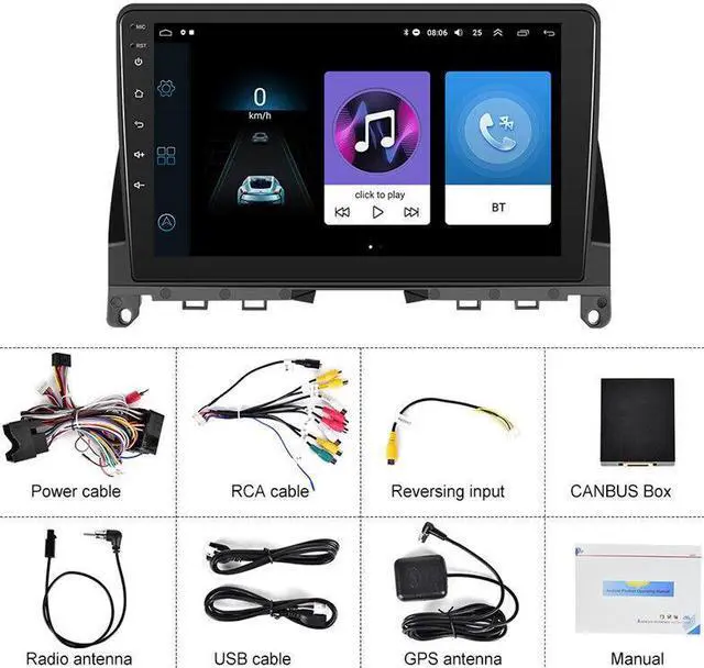 Alt view image 2 of 7 - Android HedaUnit WiFi Radio Stereo GPS Navi For 07-10 Benz C Class 3 W204 S204