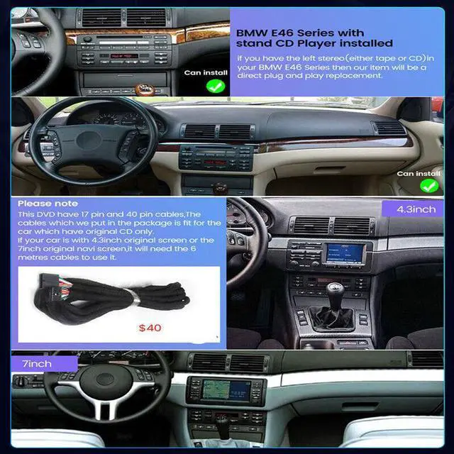 Alt view image 6 of 7 - Car Multimedia Video Player For E46 3Series GPS Radio 9" Android wifi Navigation