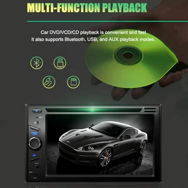 Alt view image 2 of 7 - 2Din 6.2in Car DVD Player Multimedia Radio For Carplay Navigation Stereo Video