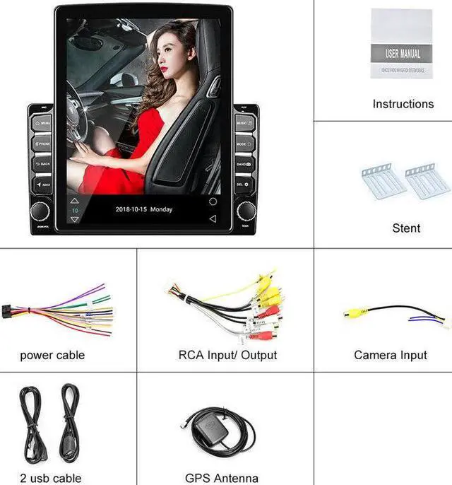 Alt view image 6 of 7 - Car Android 9.7in Vertical Screen Radio Audio Stereo GPS Navigation Video Player