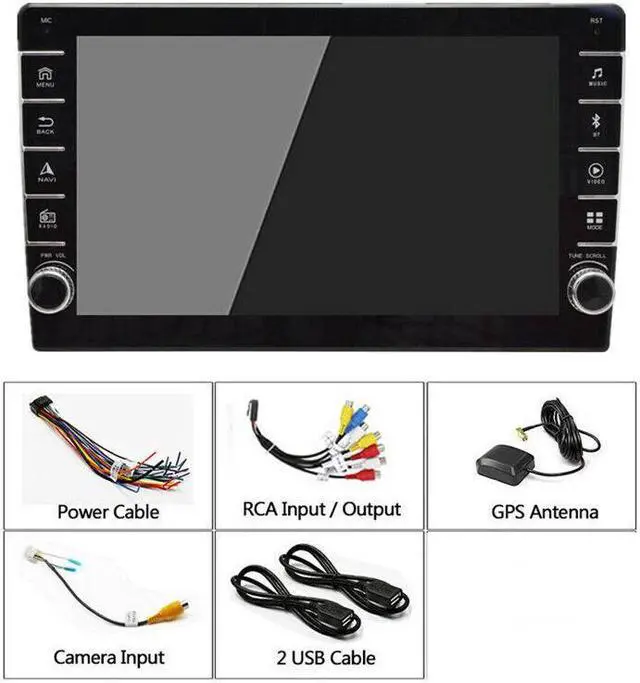 Alt view image 2 of 7 - 9in Android 1+16G 1Din Radio Car Multimedia Player Button Knob GPS Navigation