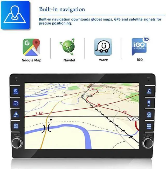 Alt view image 6 of 7 - 9in Android 1+16G 1Din Radio Car Multimedia Player Button Knob GPS Navigation