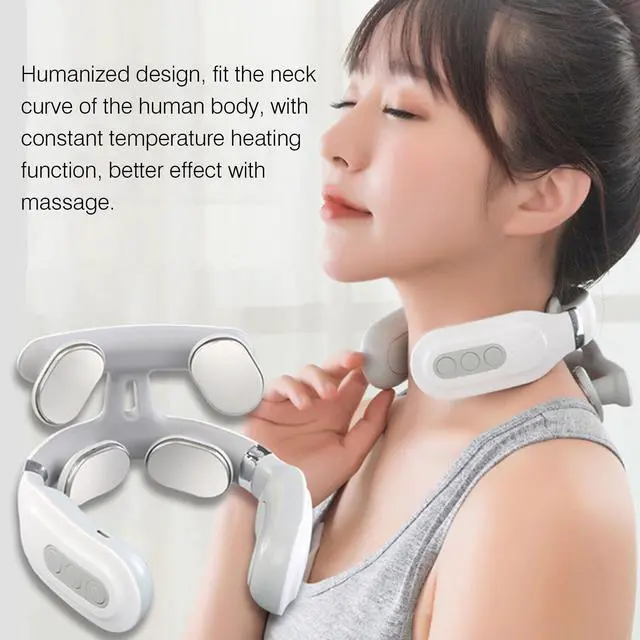 Alt view image 5 of 7 - Micro Neck Massager with Heat Pulse Shiatsu Kneading Beating Free Massage D9H2