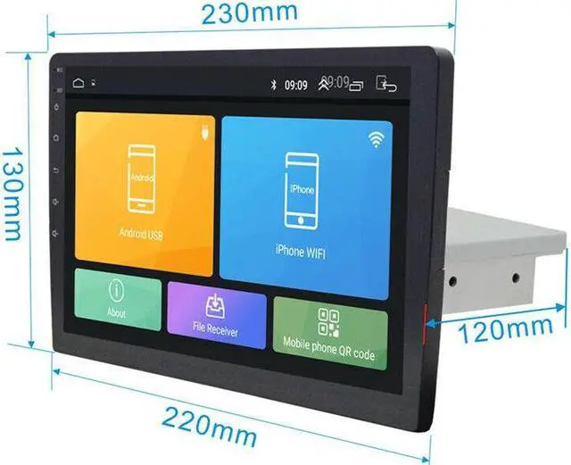 Alt view image 3 of 7 - 9" Android 1Din Car Stereo Radio Up Down Moving Adjustable Player GPS Navigation