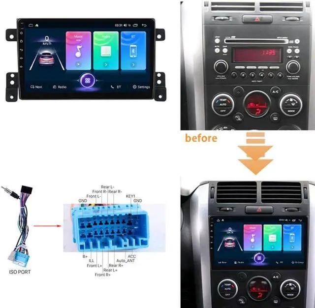 Main image of 9in Android Car Radio for Grand Vitara 3 05-15 Multimedia Navigation GPS Stereo