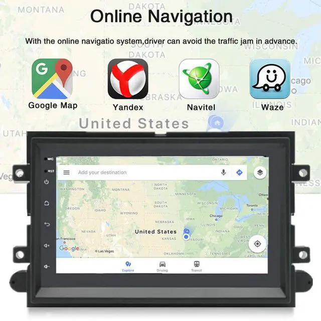 Alt view image 4 of 7 - Car Video Player For F150 250 350 450 550 7" Android Radio Stereo WIFI GPS NAVI
