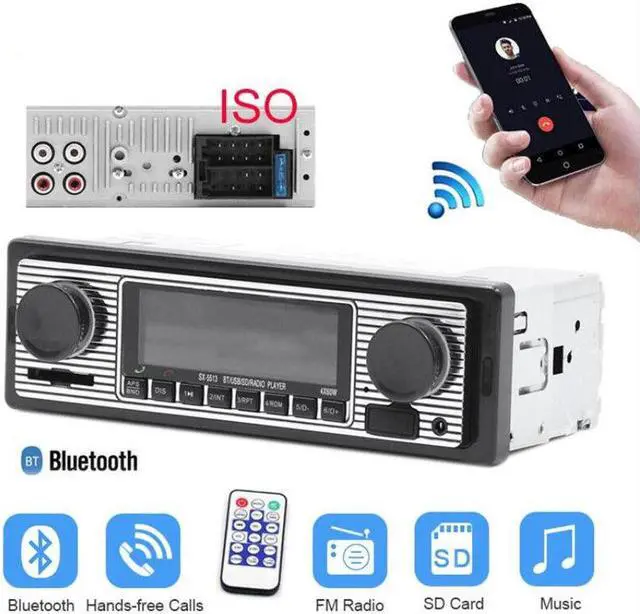 Main image of Car FM Radio Stereo Player USB Charger 1DIN 4-Channel Wireless Bluetooth In-Dash