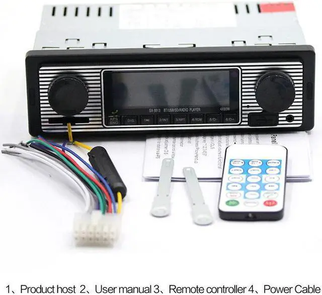 Alt view image 2 of 7 - Car FM Radio Stereo Player USB Charger 1DIN 4-Channel Wireless Bluetooth In-Dash
