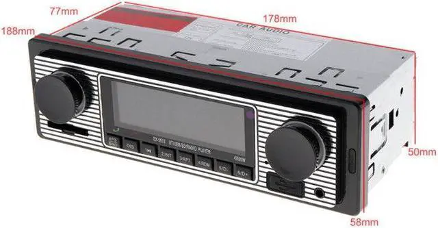 Alt view image 5 of 7 - Car FM Radio Stereo Player USB Charger 1DIN 4-Channel Wireless Bluetooth In-Dash