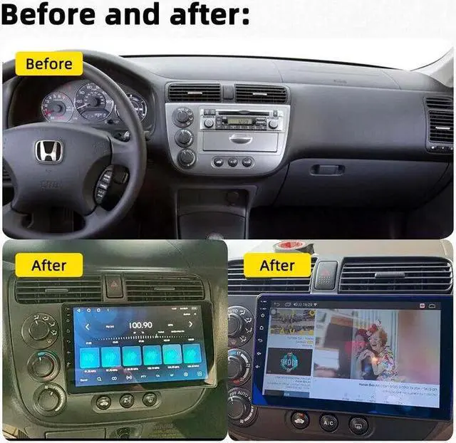 Alt view image 5 of 7 - 2DIN Android radio For CIVIC 01-06 Car stereo Multimedia Player Carplay GPS Navi