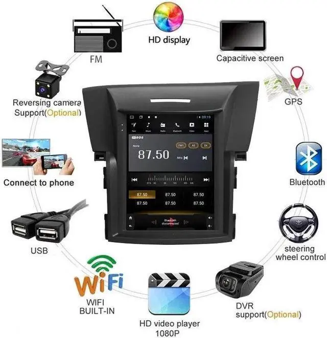 Alt view image 4 of 7 - Android Autoradio Radio Multimedia Player GPS Stereo Audio For CRV CR-V 2012-16