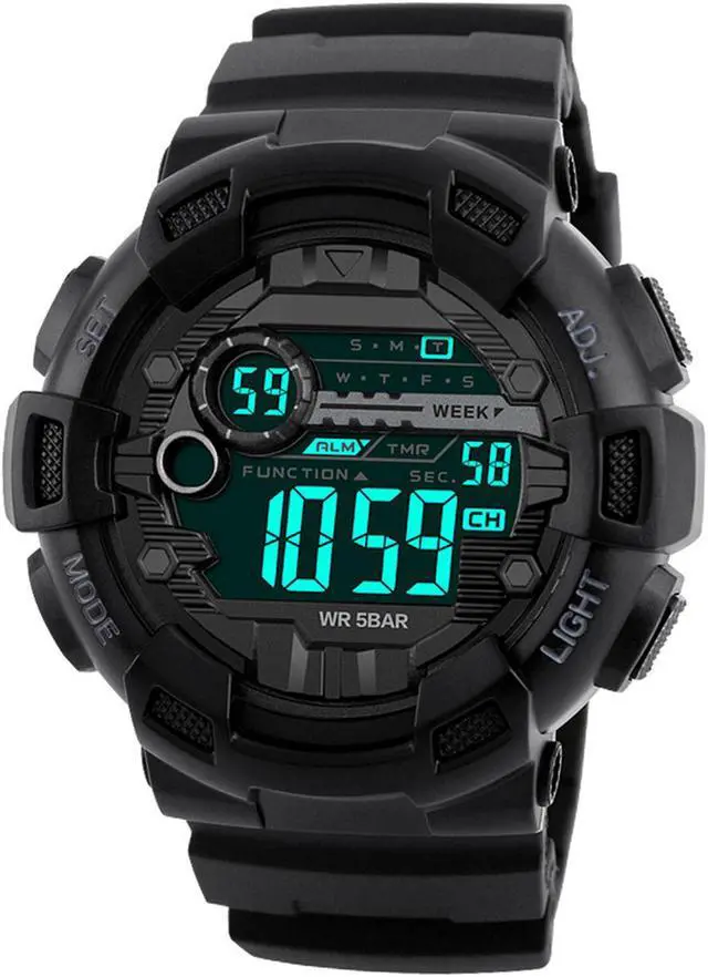 Main image of Men's Sport Digital Watch For Men PU Electronic Wristwatch H1I4