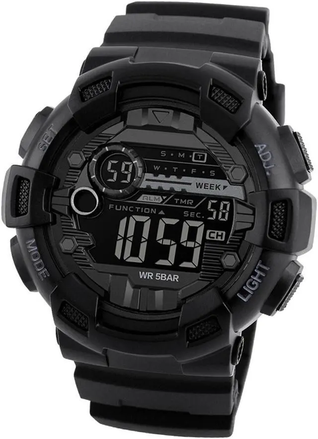 Alt view image 2 of 4 - Men's Sport Digital Watch For Men PU Electronic Wristwatch H1I4
