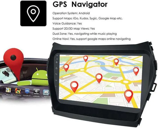 Alt view image 5 of 7 - Car 2Din For Hyundai ix45 Fe 13-17 Wifi Android Radio Multimedia GPS Navigation