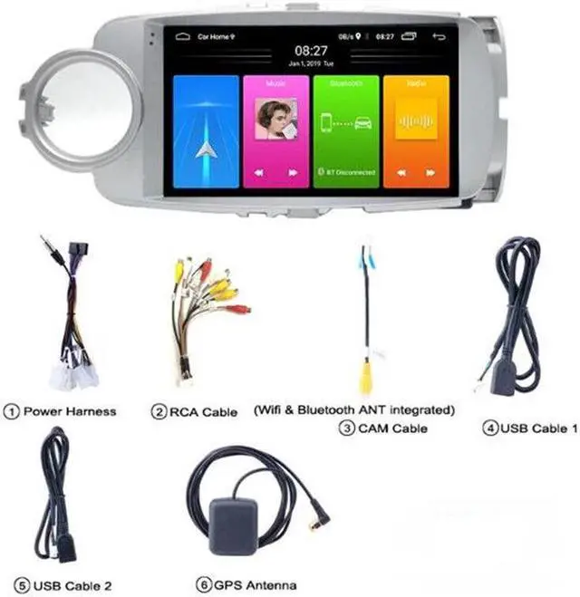 Alt view image 4 of 7 - 9" Android Radio Multimedia Player For Yaris 12-17 Navigation GPS Autoradio WIFI
