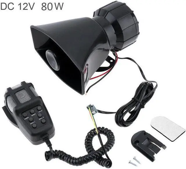 Main image of Car 7 Sound Microphone 80W Electric Alarm Air Horn Siren Speaker Tone Super Loud