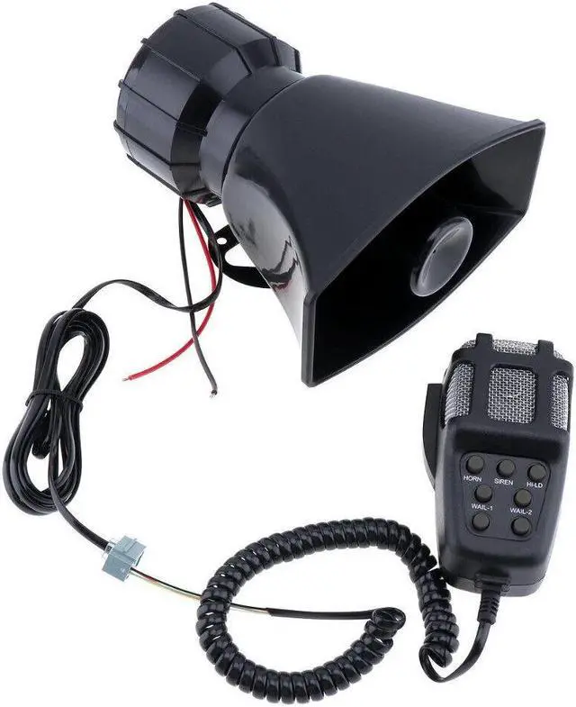 Alt view image 2 of 7 - Car 7 Sound Microphone 80W Electric Alarm Air Horn Siren Speaker Tone Super Loud