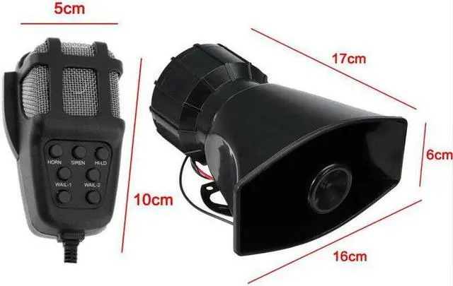 Alt view image 4 of 7 - Car 7 Sound Microphone 80W Electric Alarm Air Horn Siren Speaker Tone Super Loud
