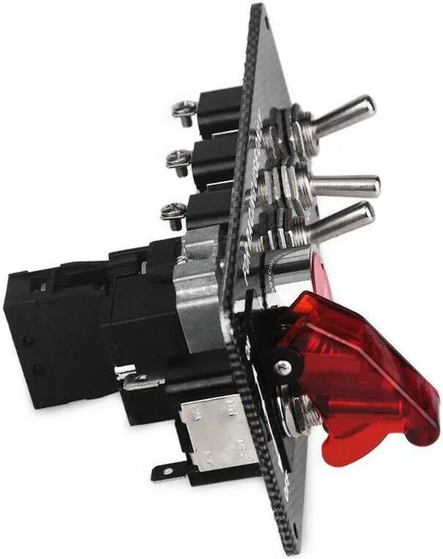 Alt view image 5 of 7 - 12V Multifunctio Button LED Ignition Panel Engine Start Push Button Carbon Fiber