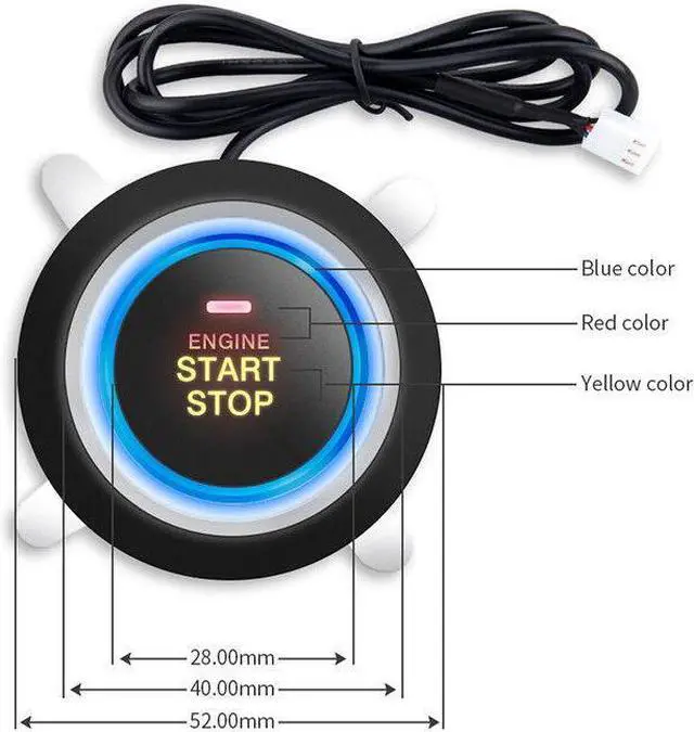 Alt view image 5 of 7 - DC 12V PKE Car Alarm System Keyless entry Push button Engine Start Remote Key