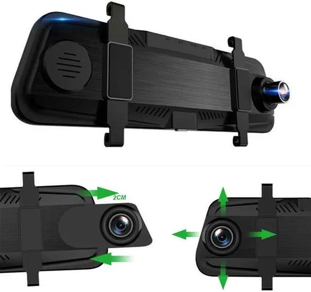 Alt view image 4 of 7 - 10" Touch Screen Rear View Mirror Camera Cycle Recording Night USE Dual Lens