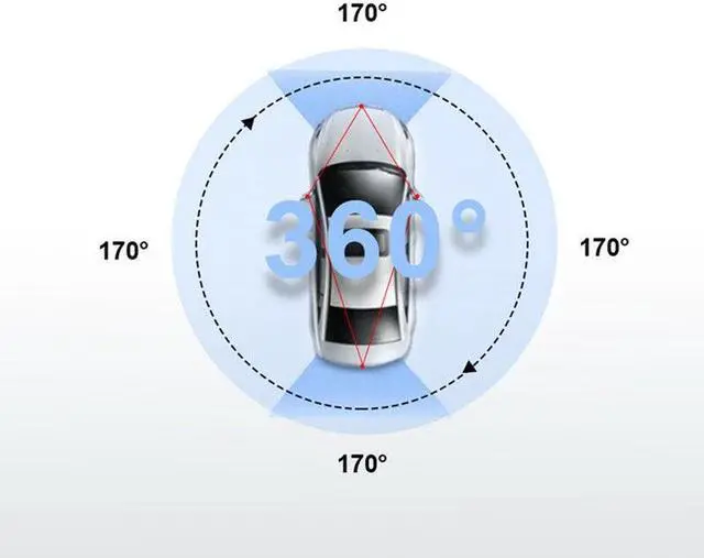Alt view image 5 of 7 - Car 360 Degree Surround Bird View Panorama DVR System 4Camera Parking Assistance