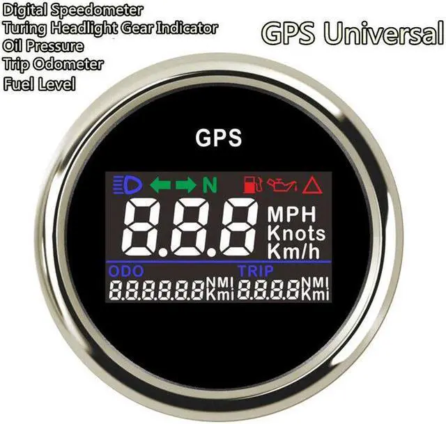 Alt view image 3 of 7 - 52mm Motorcycle Digital GPS LCD Gauge Odometer Multiindicators Speedometer Meter