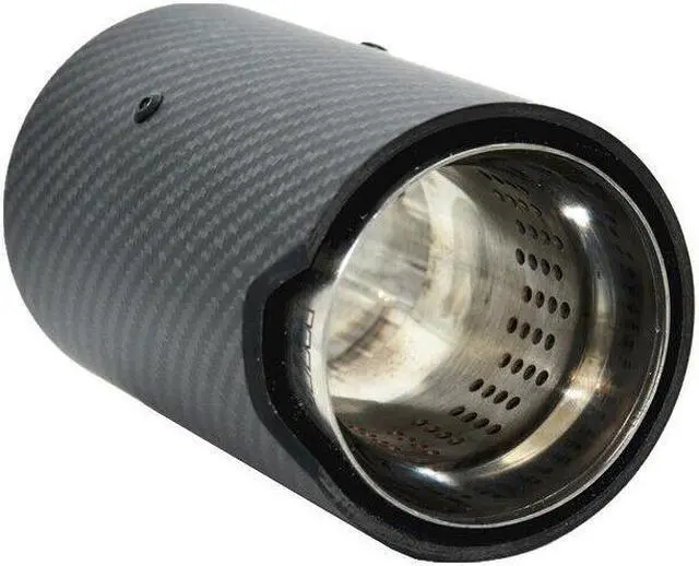 Alt view image 5 of 7 - 1x Car Exhaust Tip End Tail Pipe Matte Black Carbon Fiber Exhaut Muffler