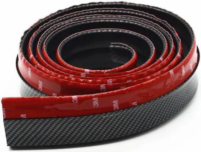 Alt view image 4 of 7 - Car Rubber Carbon Fiber Front Bumper Lip Skirt Spoiler Protector Chin Guard Pad