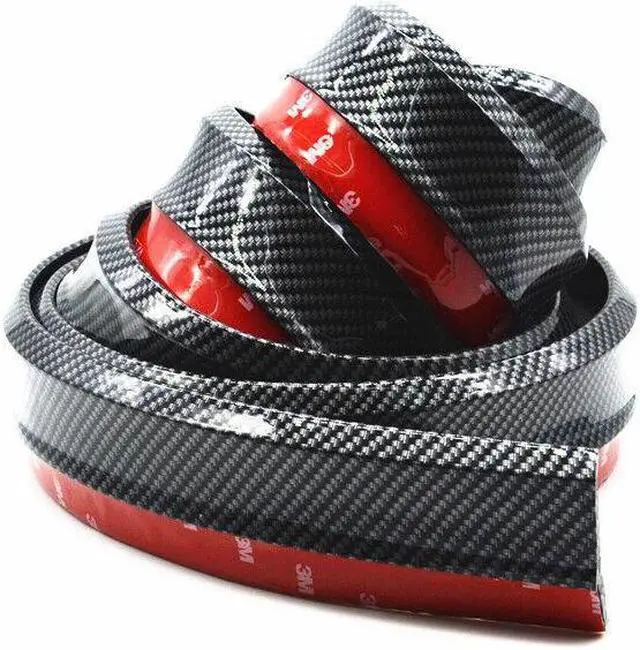 Alt view image 3 of 7 - Car Rubber Carbon Fiber Front Bumper Lip Skirt Spoiler Protector Chin Guard Pad