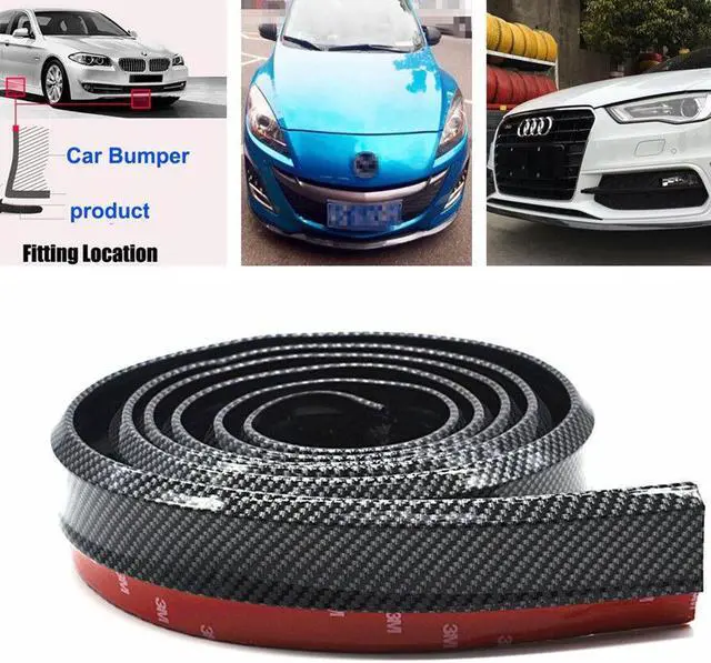 Main image of Car Rubber Carbon Fiber Front Bumper Lip Skirt Spoiler Protector Chin Guard Pad