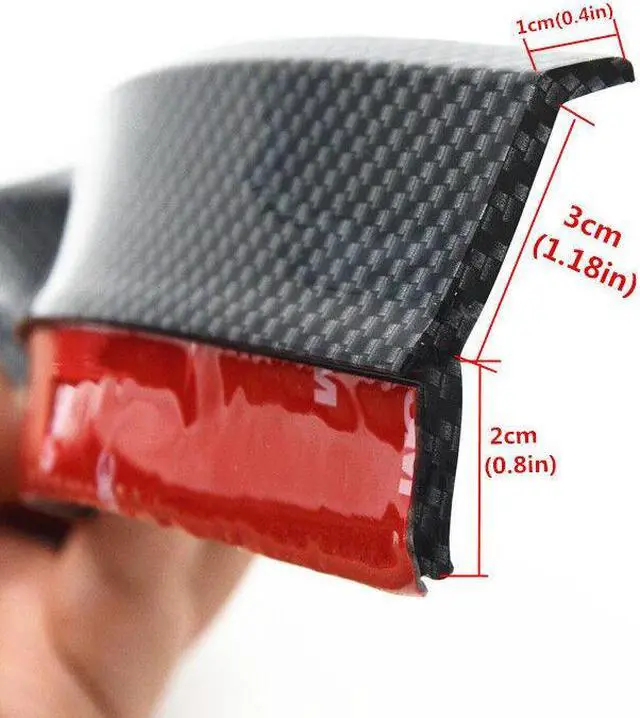 Alt view image 5 of 7 - Car Rubber Carbon Fiber Front Bumper Lip Skirt Spoiler Protector Chin Guard Pad