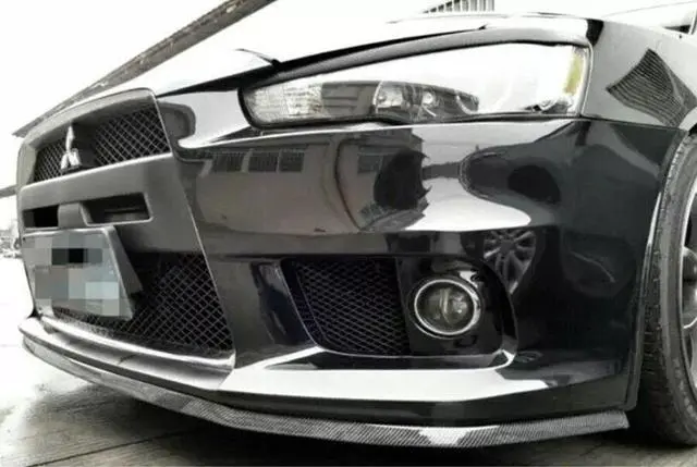 Alt view image 6 of 7 - Car Rubber Carbon Fiber Front Bumper Lip Skirt Spoiler Protector Chin Guard Pad