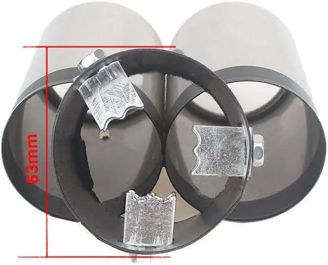 Alt view image 5 of 7 - Dual Pipe Trim Decorative Tip Car Round Exhaust Muffler Stainless Steel Tail