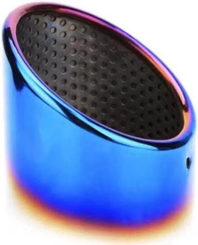 Alt view image 5 of 7 - Car Suv Stainless 87mm Muffler Tip Muffler Exhaust Pipe Roasted Blue Tail Throat