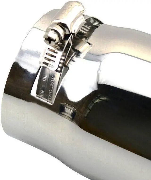 Alt view image 6 of 7 - Car Suv Stainless 87mm Muffler Tip Muffler Exhaust Pipe Roasted Blue Tail Throat