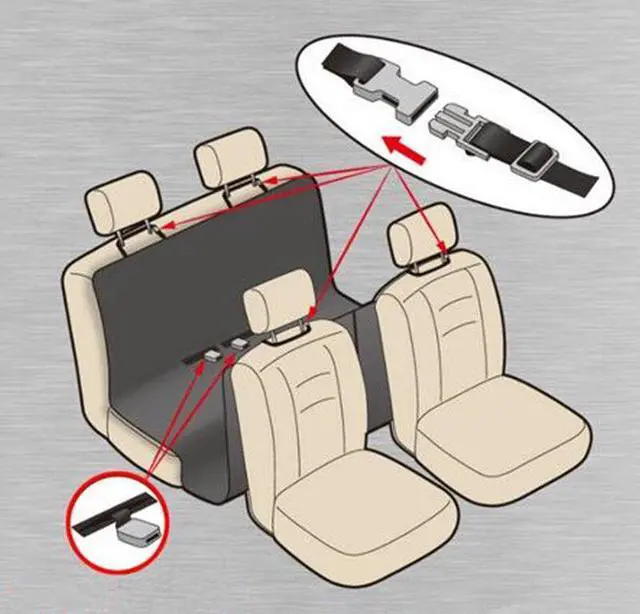 Alt view image 7 of 7 - Car Back Seat Large Pet Waterproof Mat Cover Protector Dog Safety Cushion