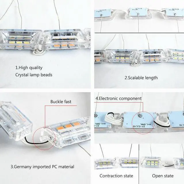 Alt view image 5 of 7 - Car LED Running Light Strip Switchback Sequential Turn Signal Lamp White Amber