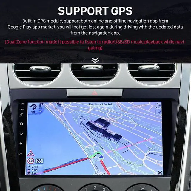 Alt view image 5 of 7 - 9'' Touch Screen Wifi Android 9.1 Car Radio Stereo GPS Navi For 08-12 Mazda CX-7