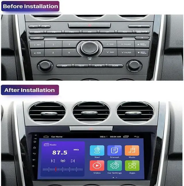 Alt view image 7 of 7 - 9'' Touch Screen Wifi Android 9.1 Car Radio Stereo GPS Navi For 08-12 Mazda CX-7