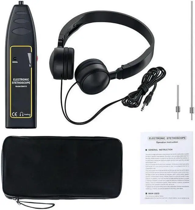 Alt view image 2 of 7 - Car Engine Cylinder Stethoscope Auto Diagnostic Noise Tester Detector Test Tool