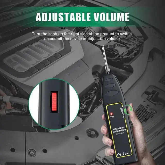Alt view image 7 of 7 - Car Engine Cylinder Stethoscope Auto Diagnostic Noise Tester Detector Test Tool