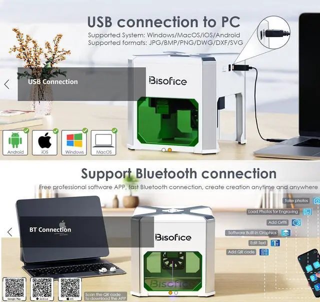 Main image of Bisofice K6 Mini Laser Engraving Machine Logo Marker Support BT App Control Y4C2