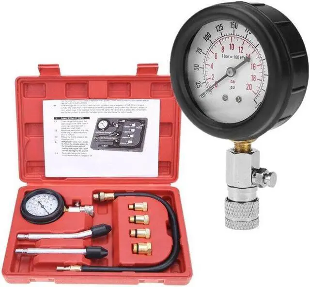 Main image of Car Petrol Engine Pressure Gauge Tester Compression Leakage Diagnostic Tool Kit