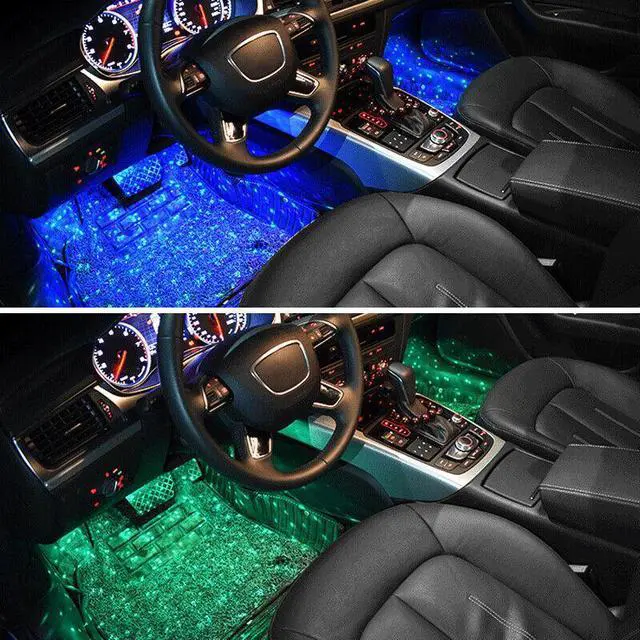 Alt view image 7 of 7 - Car 12LED RGB Star Sole Atmosphere Lights Sound Control Decor Bottom Lamp Kit