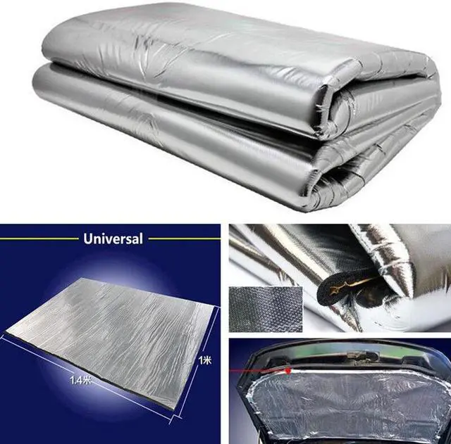 Main image of Aluminum Foil Sound Deadener Car Heat Shield Insulation Deadening Mat Hood Pad