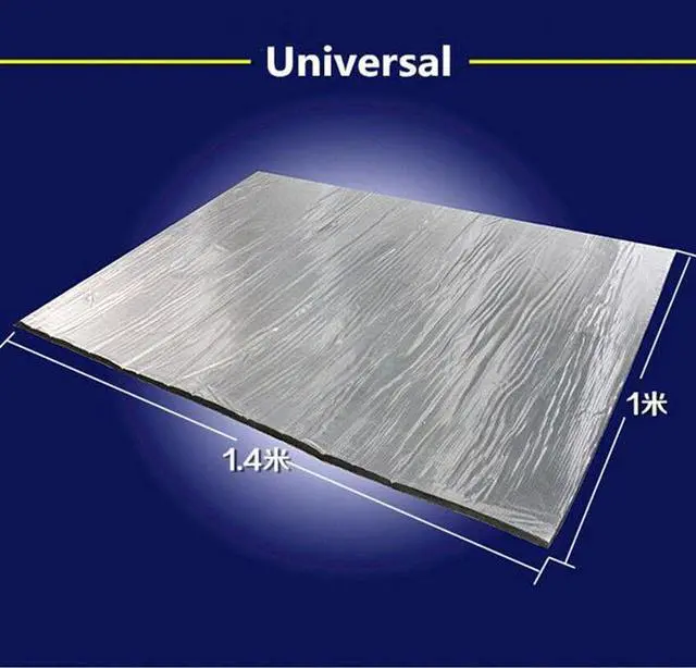 Alt view image 3 of 7 - Aluminum Foil Sound Deadener Car Heat Shield Insulation Deadening Mat Hood Pad