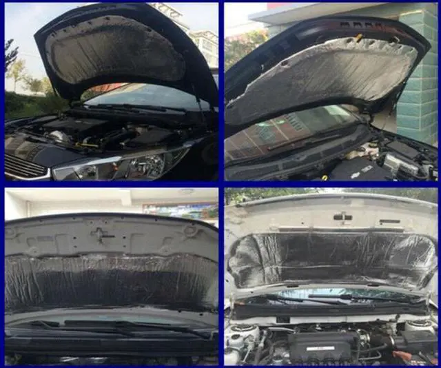 Alt view image 6 of 7 - Aluminum Foil Sound Deadener Car Heat Shield Insulation Deadening Mat Hood Pad